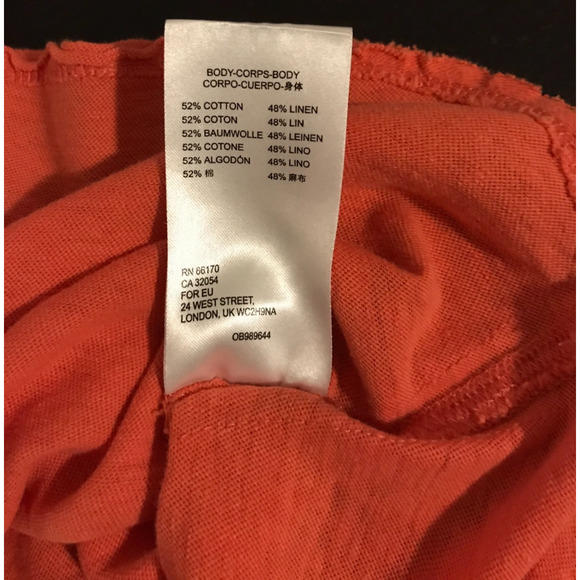 by Anthropologie Orange Raw Hem Tank Top - Size Extra Small - Picture 9 of 9